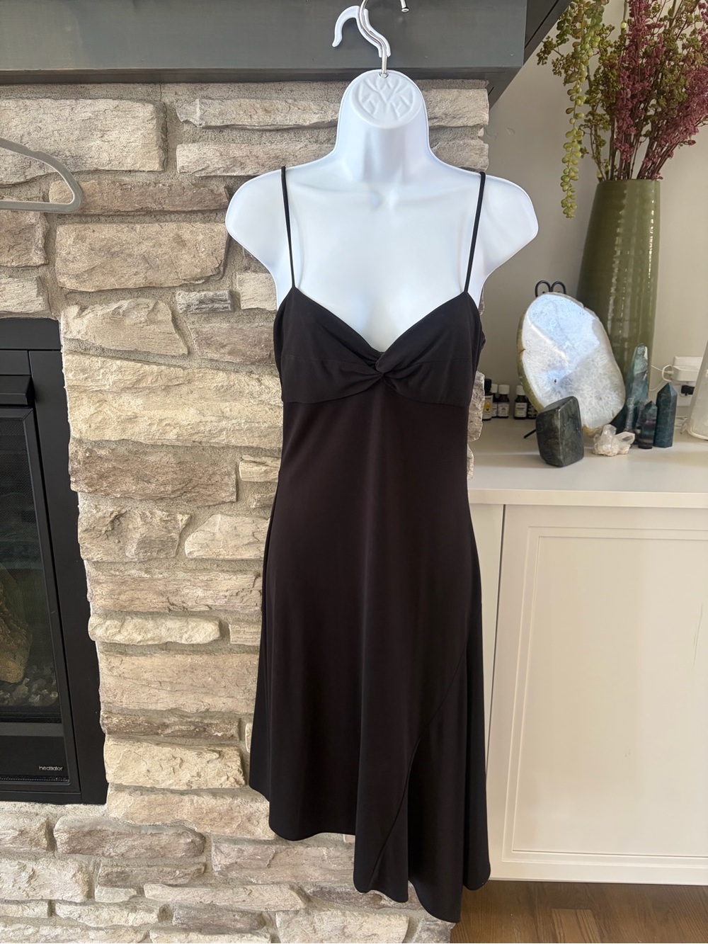 Vintage BCBGMaxAzria Black Asymmetrical Slip Dress